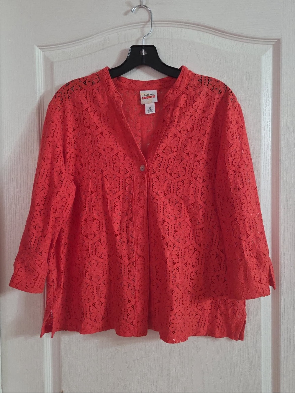 Ruby Rd Women’s Sheer Floral Button Up Sz 16. AG-4